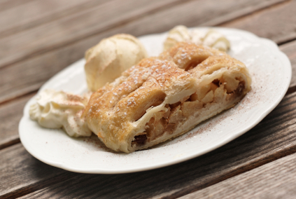 Baked Apple with Vanilla Ice Cream Baked Apple with Vanilla Ice Cream picture
